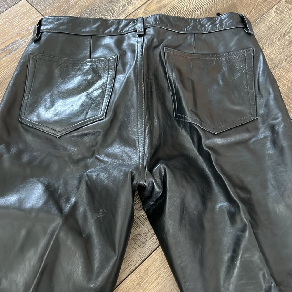 GAP Black Genuine Leather Bootcut Pants. - Picture 7 of 14